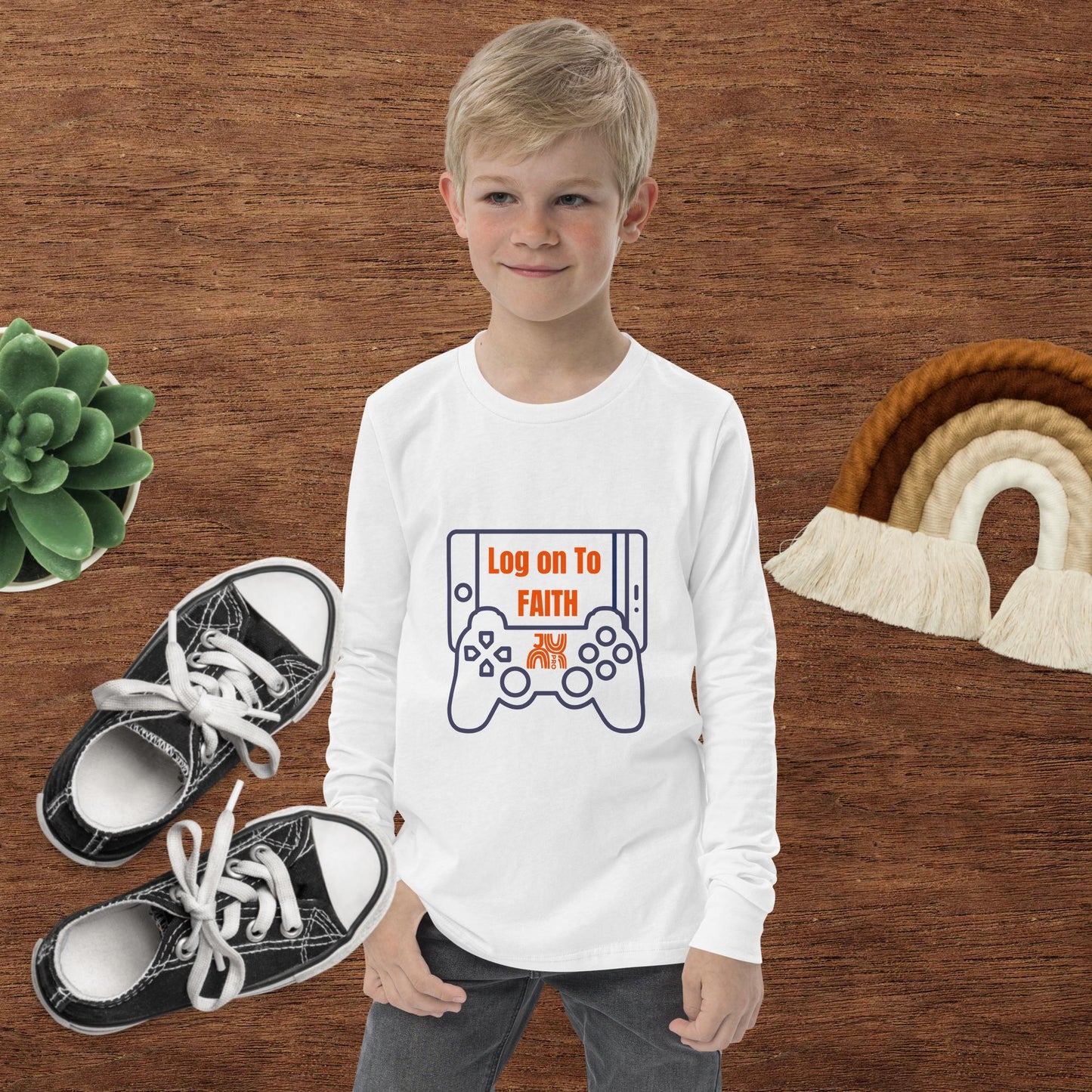 Log on to Faith Youth long sleeve tee