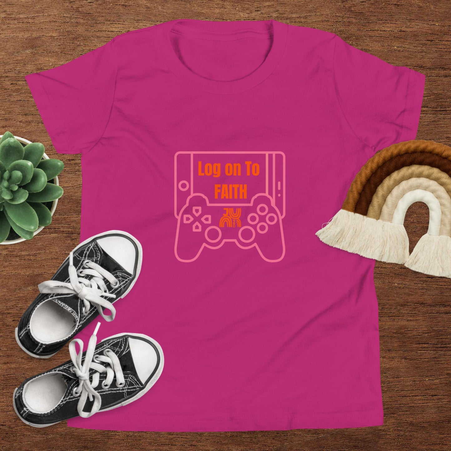 Log on to Faith - Youth Short Sleeve T-Shirt