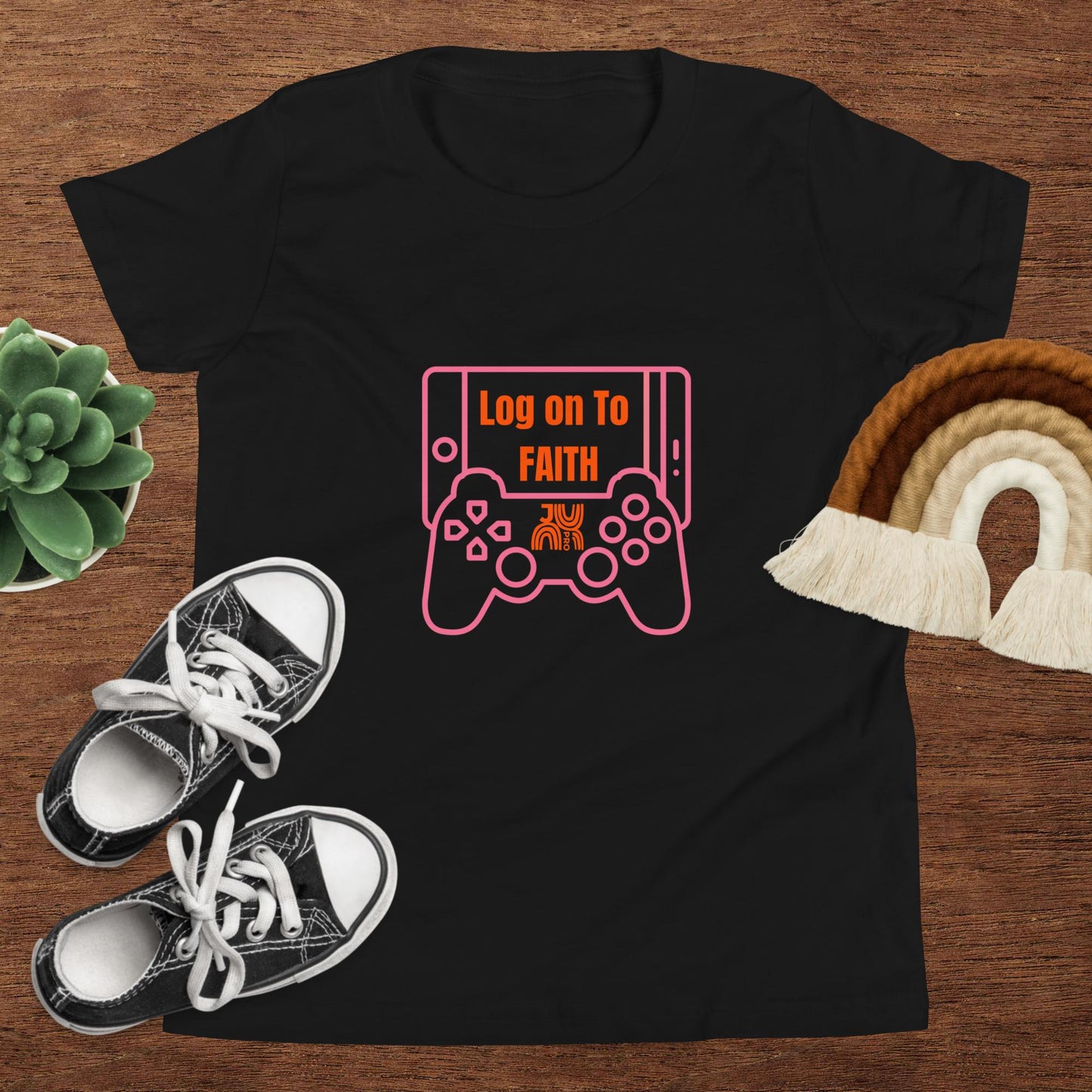 Log on to Faith - Youth Short Sleeve T-Shirt
