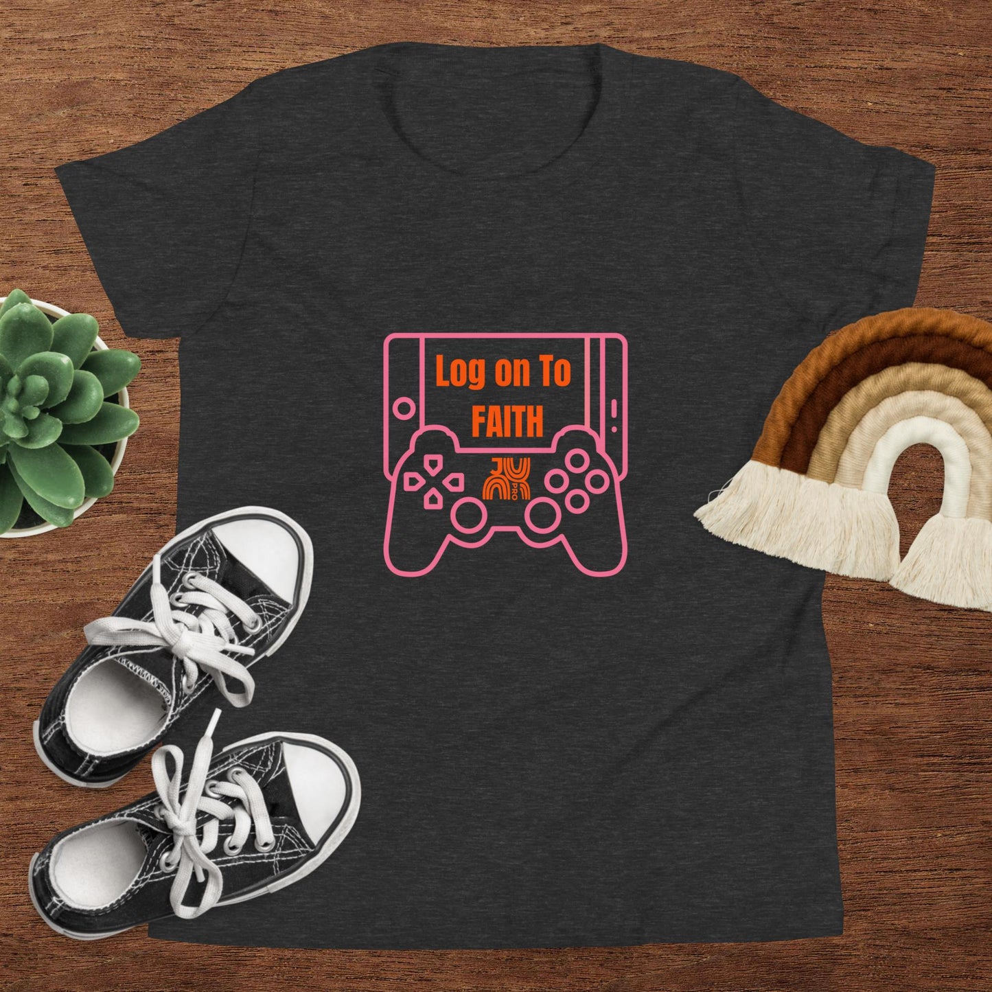 Log on to Faith - Youth Short Sleeve T-Shirt