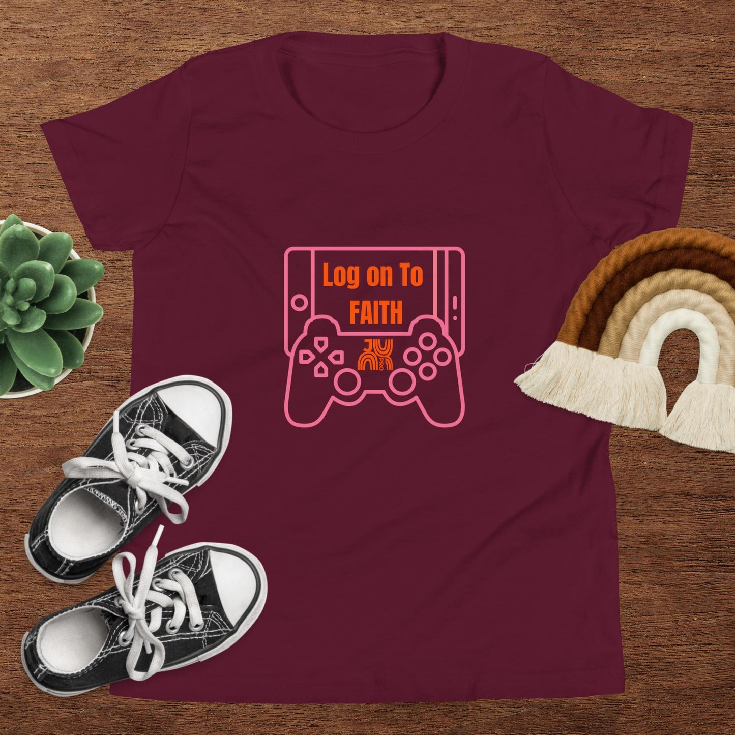 Log on to Faith - Youth Short Sleeve T-Shirt