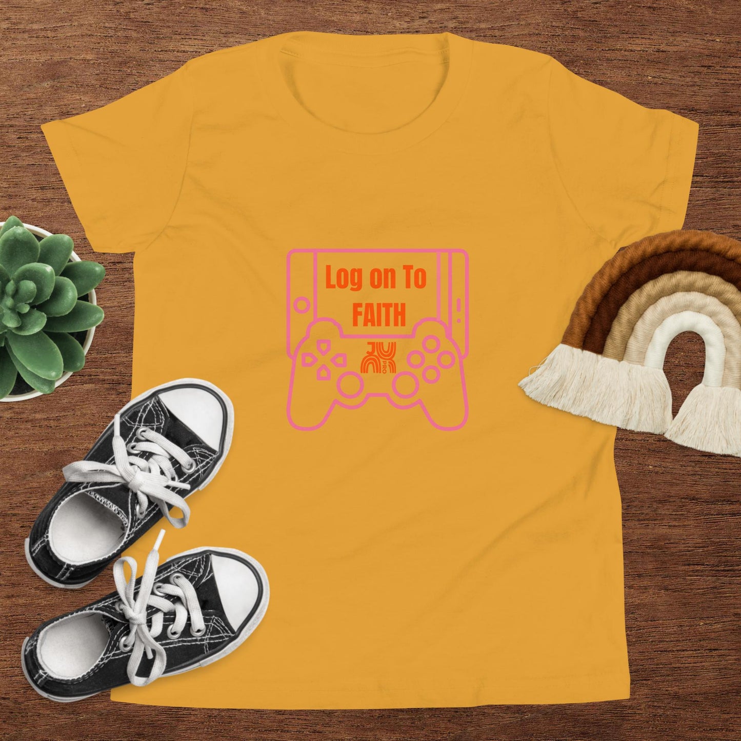 Log on to Faith - Youth Short Sleeve T-Shirt