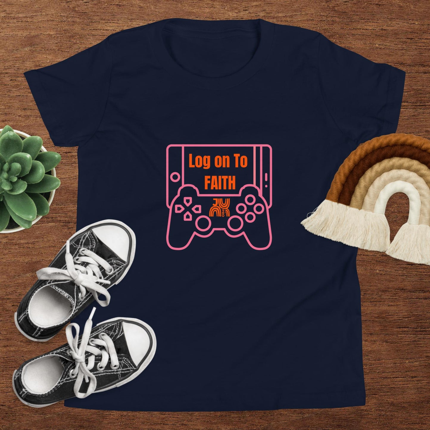 Log on to Faith - Youth Short Sleeve T-Shirt