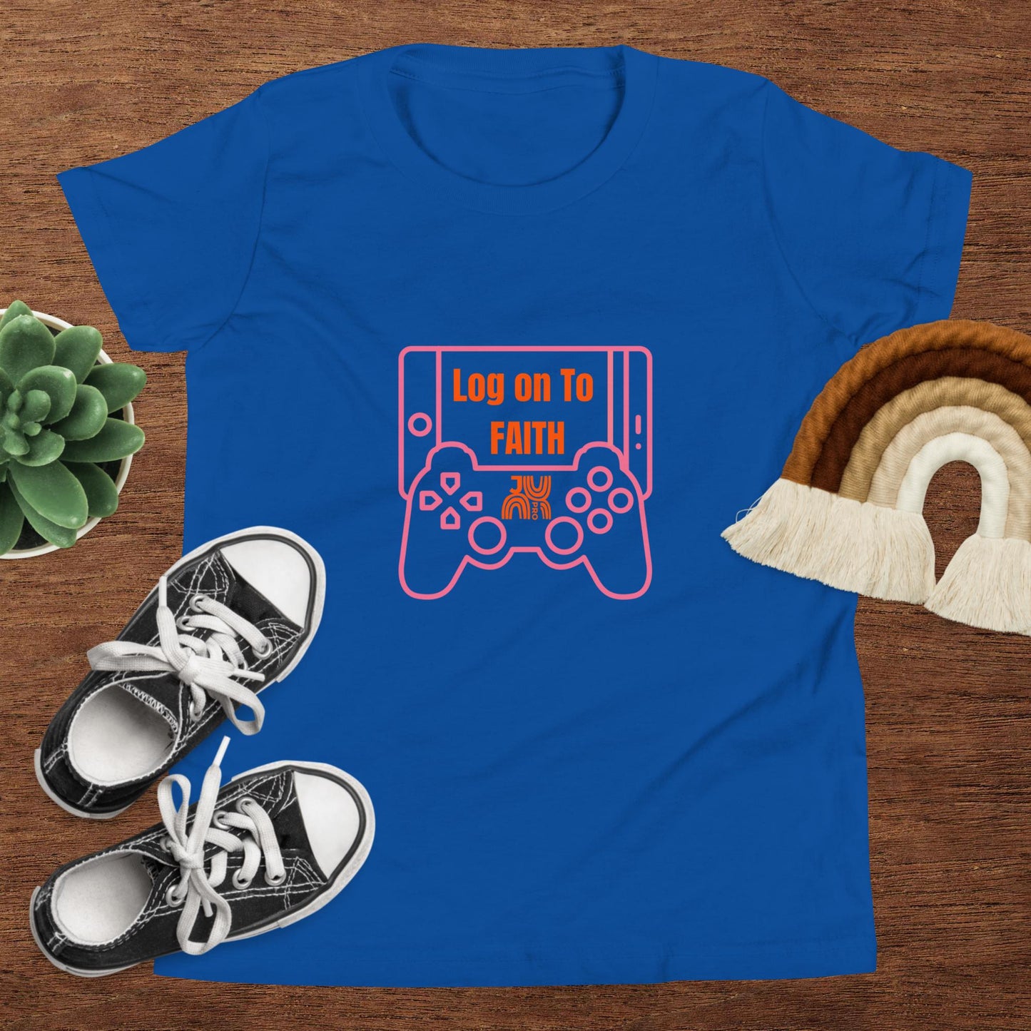 Log on to Faith - Youth Short Sleeve T-Shirt