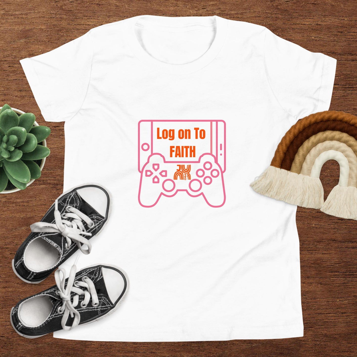 Log on to Faith - Youth Short Sleeve T-Shirt